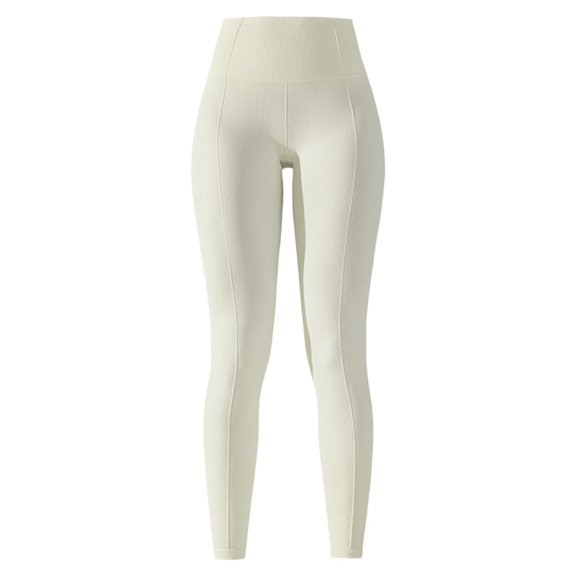 Riforla Womens Leggings Seamless Knitted Dot Jacquard High Waisted Lifting Yoga Running Fitness Pants for Women White M