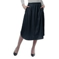 thumbnail image 1 of Moomaya Femmes Jupe W / Poches Taille Élastique Jupes d'Été Fluides Solides, 1 of 6
