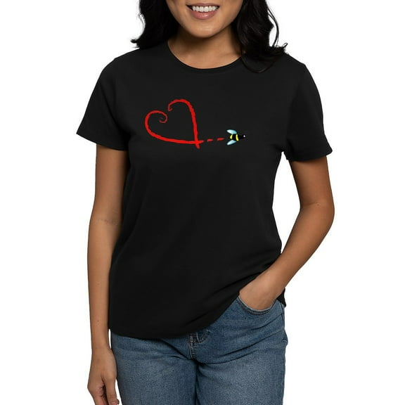 CafePress - Love Bee T Shirt - Women's Traditional Fit Dark T-Shirt