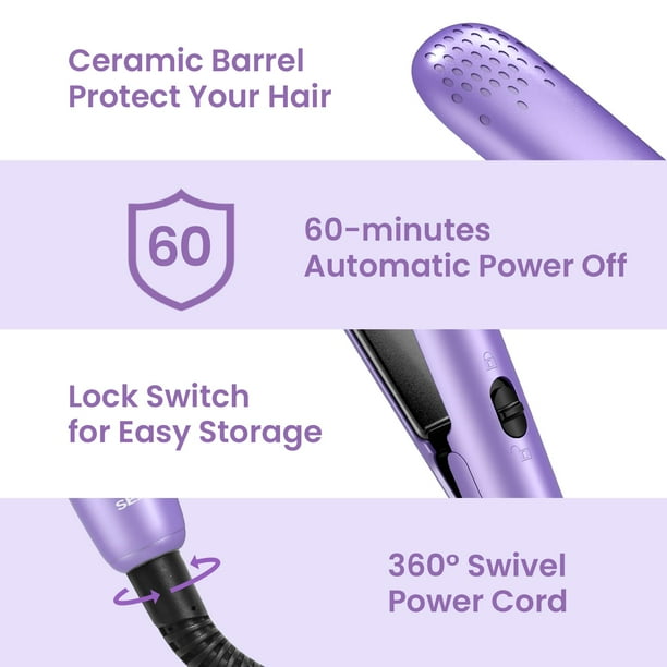 Sejoy Flat Iron Hair Straightener Curler Ceramic Plates Anti Static Ionic Purple Purple One Size