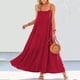 thumbnail image 3 of Vestido largo con tirantes finos para mujer - Pareo estampado para la playa - Vestido camisero holgado de poliéster - Ropa informal de verano, 3 of 4