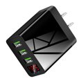 thumbnail image 1 of HEVIRGO 5V 3A Charger Head Digital Display High Compatibility ABS Portable 3-USB Charger Head for Home, 1 of 10