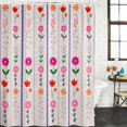 thumbnail image 2 of Purple Pink Spring Floral Shower Curtain, Waterproof Shower Curtains for Bathroom, Colorful Summer Flowers Botanical Washable Fabric Bathtub Curtain Set Bath Decor with 12 Hooks Standard 72"x72", 2 of 8
