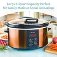 thumbnail image 2 of Euro Cuisine SCX6 - Olla de cocción lenta programable de 6 cuartos de galón, la mejor cocina lenta digital para comidas familiares grandes, olla lenta inteligente con temporizador, ideal para todo, 2 of 5