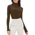 thumbnail image 1 of GHSDFBB Chandails à Col Roulé Simulé pour Femmes Manches Longues Mode Automne Basique Ajusté sous-Vêtements Thermiques Doux, 1 of 4
