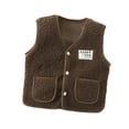 thumbnail image 3 of GYRATEDREAM Toddler Baby Boy Girl Fleece Vest Coat Sleeveless Waistcoat Fall Winter Warm Outerwear with Pockets for 3-4Y Dark Green, 3 of 9