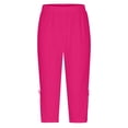 thumbnail image 5 of Women's Summer Yoga Capris - High Waist Slim Fit Knee-Length Workout Leggings, Hot Pink Leggings for Women Summer High Waist Pant Knee Length Slim Fit Yoga Cropped Trouser, 5 of 7