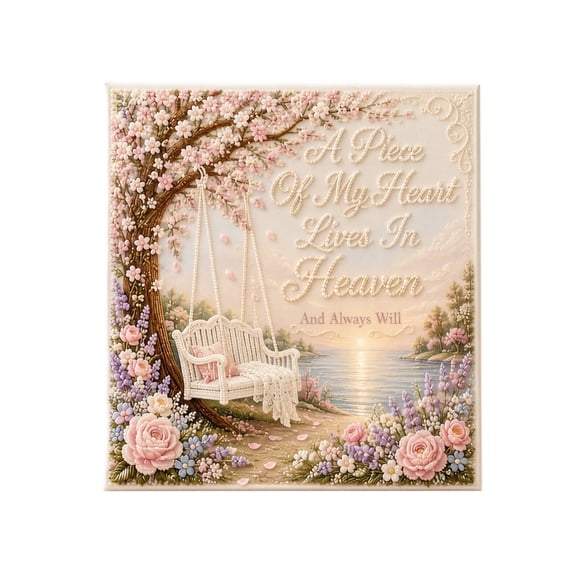 Love in Heaven Pearl Diamond Art Kit 20x20cm, DIY Memorial Pearl Painting for Adults, Special Shape Rhinestone Craft, Home Wall Decor Gift
