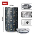 thumbnail image 4 of 20oz Coffee Tumblers Dark Blue Christmas Tree Pattern Stainless Steel Vacuum Insulated Travel Tumbler Coffee Cups Mug with Lid and Straw with Cleaning Brush for Cold & Hot Drinks, 4 of 5