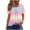 hgg110-Hot Pink, variant on Ounisa Women Pleated Tops Floral Printed Square Neck Short Sleeve Tunic T Shirts Loose Fit Fashion Summer Vacation Tees