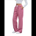 thumbnail image 1 of Pantalones Bóxer de Cuadros A Rayas para Mujer, de Algodón, para Estar en Casa, Informales, Estilo Y2K, con Bolsillos Rojo M, 1 of 10