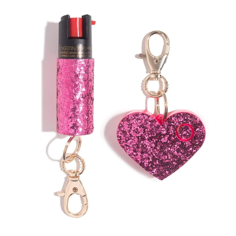 BLINGSTING Essentials Personal Gift Set with Pepper Spray & Safety Alarm  for Women 0.5 oz, Pink 