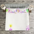 thumbnail image 3 of Ambesonne Birthday Quilted Bedspread Set 3 Pcs, Girl Birthday, King Size, Pale Pink, 3 of 3