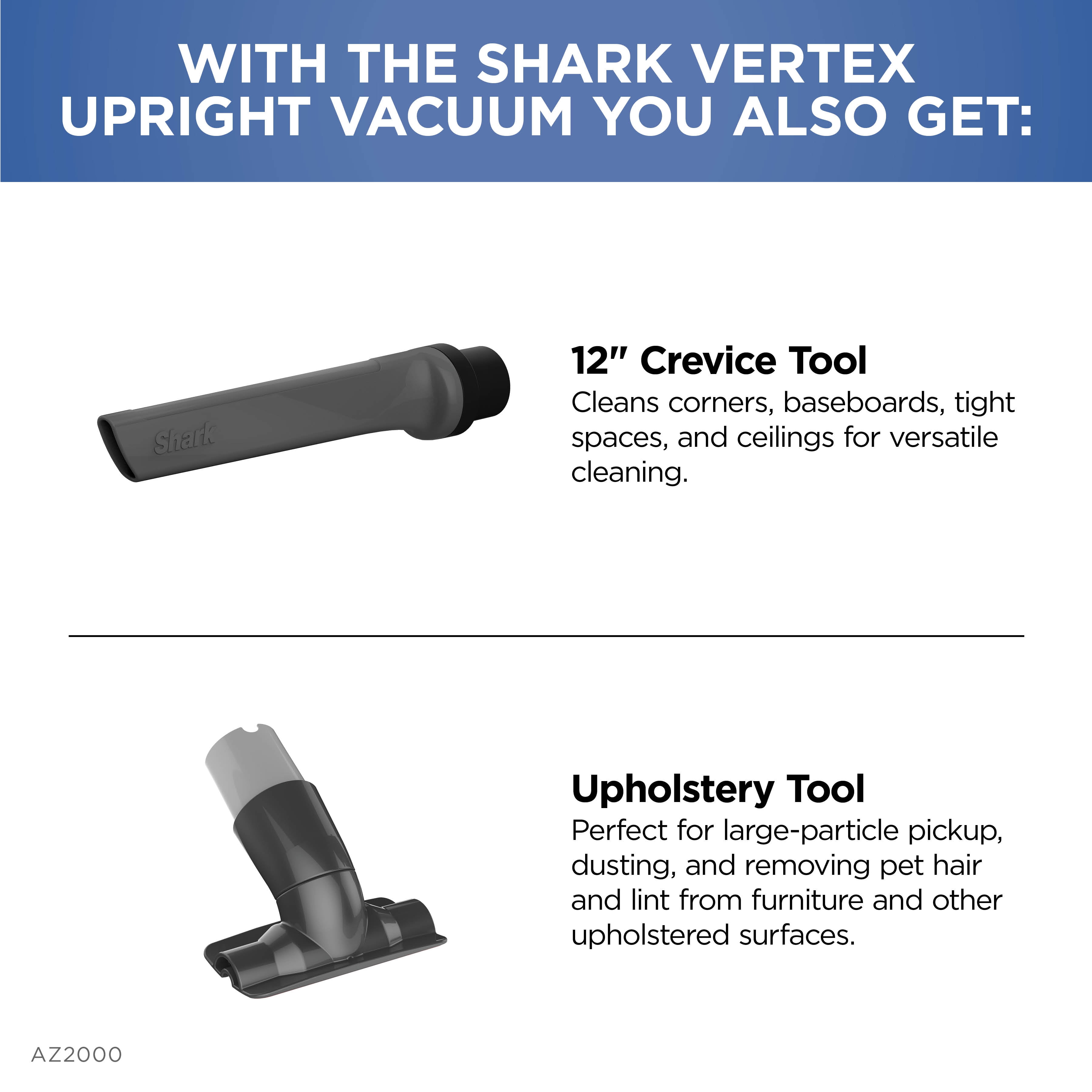 Shark Vertex DuoClean PowerFins Upright Vacuum, Pet Friendly, Powered Lift-Away, Self-Cleaning Brushroll, AZ2000 Blue