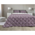 thumbnail image 1 of Geometric Comforter & Sham Bedding Set, Violet Tone Squares Circles and Rhombuses, 3 pcs Duvet Set Microfiber Filling Quilt, 5 Sizes, Pale Eggplant Pale Pink, by Ambesonne, 1 of 4