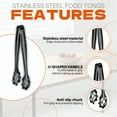 thumbnail image 3 of FACEGA Metal Tongs,Mesh-Style Claw 304 Stainless Steel Tongs,U Form Grip 5.5" Cooking Tongs,For Pick Up, Sugar Cubes, Milk Balls,Black, 3 of 7