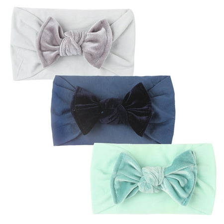 

Kids Baby Solid Bow Headband Stretch Hairband Accessories Headwear 3PCS