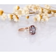 thumbnail image 2 of Alexandrite Ring Oval Alexandrite Engagement Ring Three Stone Design June Birthstone Ring Color Change Stone Promise Ring Anniversary Ring, 2 of 3