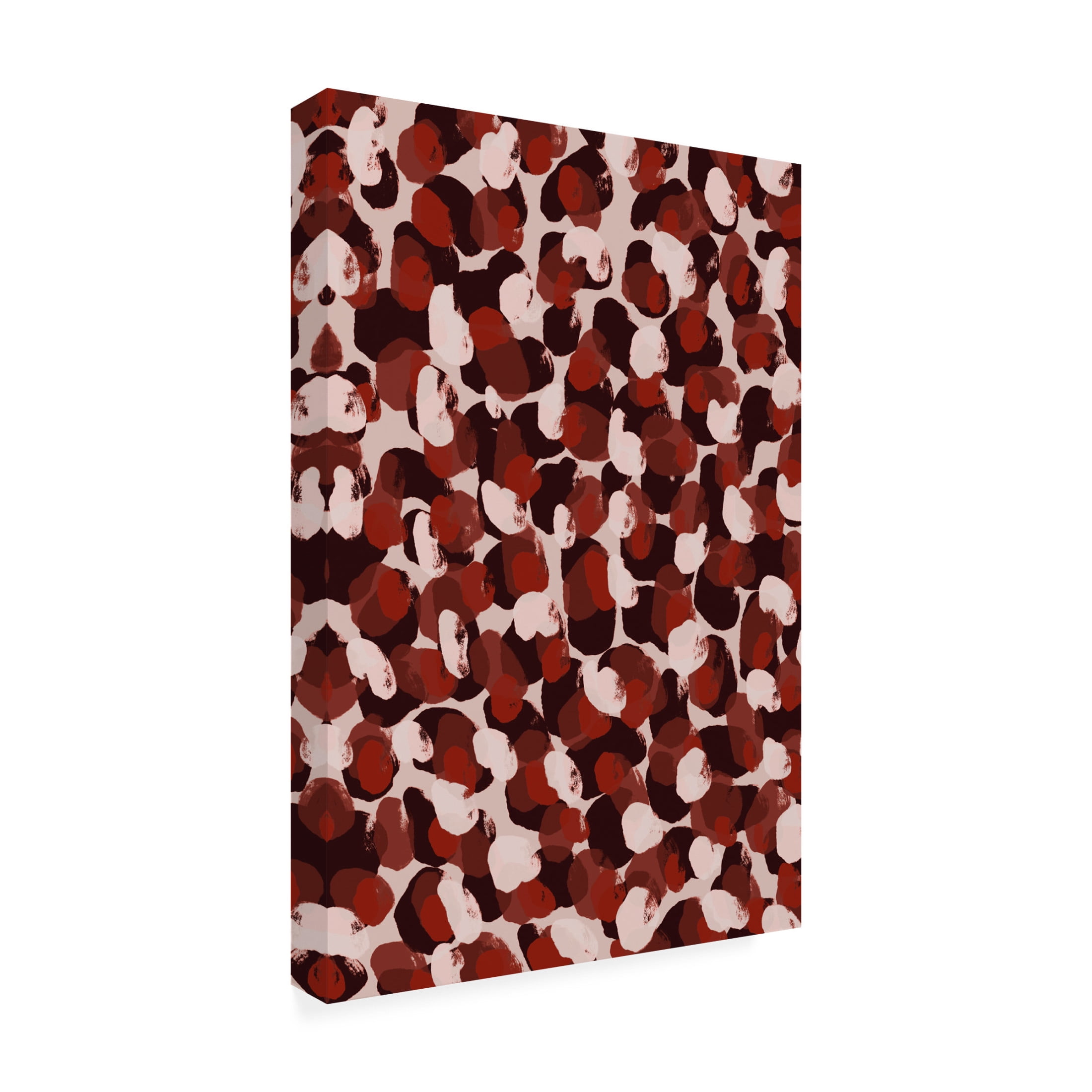 Canvas Wall Art - Treechild 'Red Beige Brown Dots Pattern' Wall Art for Living Room, Bedroom, or Office D?cor by Trademark Fine Art - 16 x 24 Inches