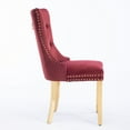 thumbnail image 3 of Set of 2 Velvet Kitchen Chairs, Tufted Upholstered Dining Room Chairs with High Back, Nailhead Trim & Solid Wood Legs, Modern Dining Chair for Living Room Kitchen, Accent Armless Side Chair, Burgundy, 3 of 9