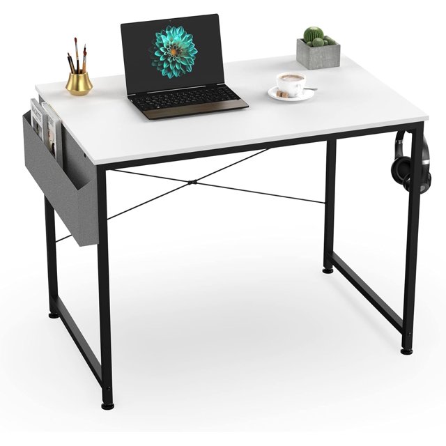 . Computer Desk with Non-Woven Storage Bag Office Work Desk for Small Spaces Writing Study Industry Modern Table for Bedroom Home Office