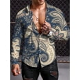 thumbnail image 1 of Camisa de manga larga de estilo étnico personalizada, tendencia de otoño, ropa para hombre, camisa de manga larga con solapa retro para hombre, camisa grande con botones, 1 of 6