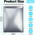 thumbnail image 2 of 10 PCS Metallic Bubble Mailers,8 x 11 Inches Thermal Bubble Mailer,Insulated Mailers for Cold Shipping,Waterproof Insulated Shipping Envelopes for Food, Cosmetics(Sliver), 2 of 7
