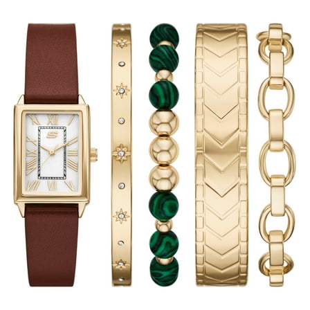 Skechers Women's Sets Analog Brown Polyurethane Watch