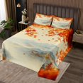 thumbnail image 2 of Fall Leaves Bedspread Set Twin Watercolor Mountain Quilt Set,Ink Painting Print Coverlet Set for Woman Men Kids Hand Drawn Pattern Bedding Set,Yellow, 2 of 5