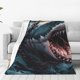 thumbnail image 1 of Balery Wave Chain Shark Manta de Felpa Suave y Acogedora – Cobija de Franela Aterciopelada para Cama, Lavable y Cálida para Sofá, Mascotas, Transpirable-60"x50", 1 of 7