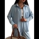 thumbnail image 3 of Conjuntos de 2 Piezas para Mujer: Conjuntos Casuales de Salón, Camisas de Larga con Botones y Pantalones de Pierna Azul XXL, 3 of 10