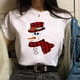 thumbnail image 4 of Camiseta con estampado de árbol de Navidad para mujer, ropa femenina de cuello redondo, Top de Modal de manga corta, regalo de Feliz Navidad, 4 of 5