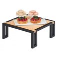 thumbnail image 1 of Cal Mil 3659-9-71 Square Buffet Riser - Maple & Black Metal - 13.5 x 13.5 x 9 in., 1 of 1