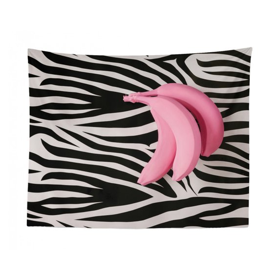 Feminine Tapestry, Top View of Flowers Coffee Lipstick Macaroons, Fabric Wall Hanging Decor for Bedroom Living Room Dorm, 2 Sizes, Pink Multicolor, by Ambesonne