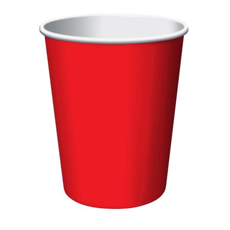 - Club Pack of 192 Classic Fire Engine Red Disposable Paper Hot and Cold Drinking Party Cups 9oz.