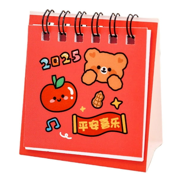 Calendario de escritorio de pie 2025 Colamx con tapa adorable para oficina hogar Estilo B