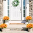 thumbnail image 4 of Artificial Fake Flowers, 6 Bundles Daisy Mums Flowers Outdoor UV Resistant No Fade Greenery Shrubs Plants Indoor Outside Hanging Planter Home Wedding Office DIY Garden Porch Décor (Orange Yellow), 4 of 4