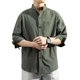 thumbnail image 1 of Camisa Cuello Mao Lino Hombre Casual Manga Larga Slim Fit, 1 of 8