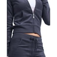 thumbnail image 5 of J. METHOD Womens Tracksuit Set Casual 2 Piece Outfit Slim Fit Velour Velvet Zip Up Hoodie Jacket Top and Sweatpants Sweatsuit NEWTS03 Navy M, 5 of 6