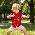 thumbnail image 6 of Kogui Boys Summer Clothes Set Toddler Boy Clothes Cartoon Cotton Summer Short Sleeve T-Shirt and Shorts Kids Outfit Set 5T 6T (Red,5-6 Years), 6 of 7