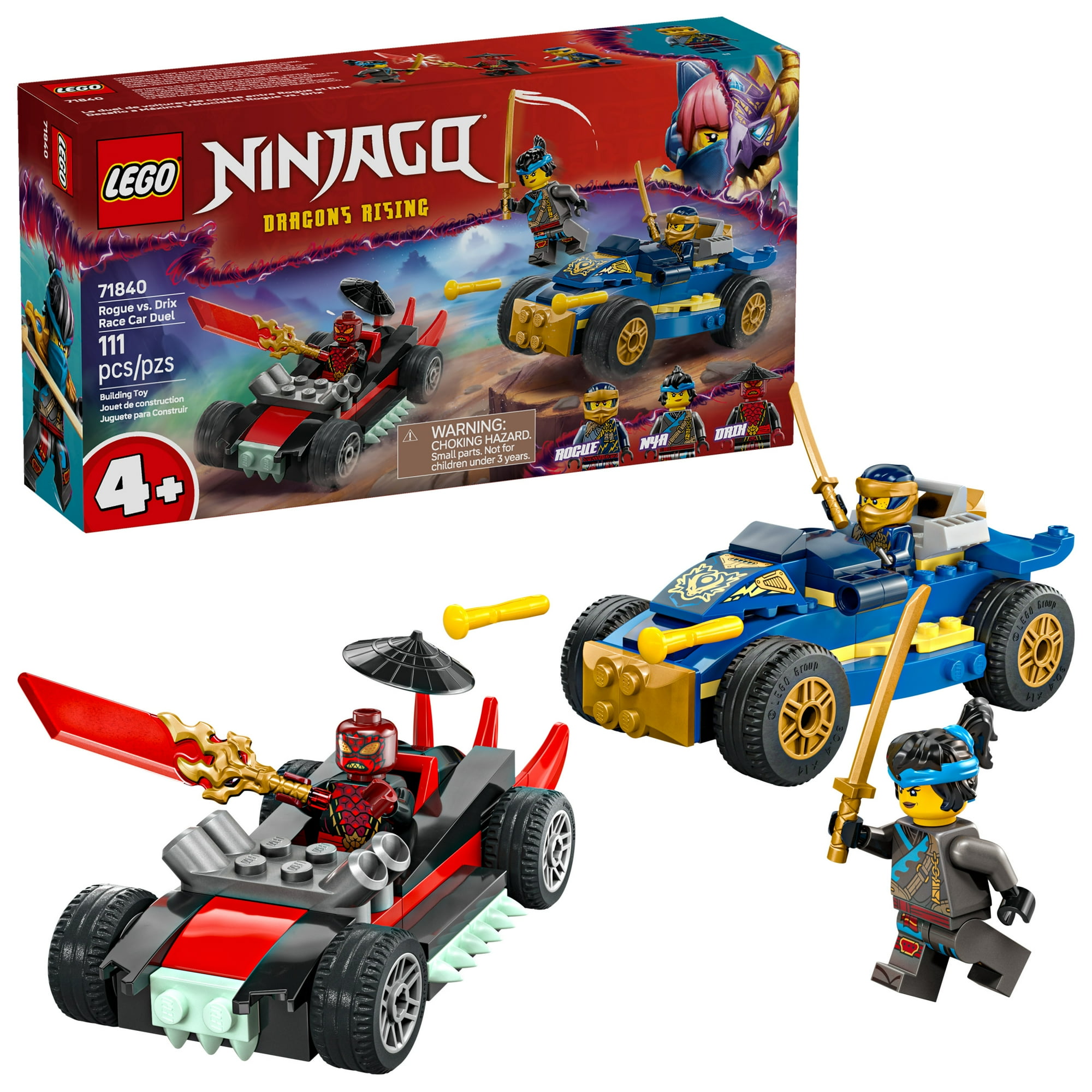 LEGO NINJAGO Rogue vs. Drix Race Car Duel Building Toy for