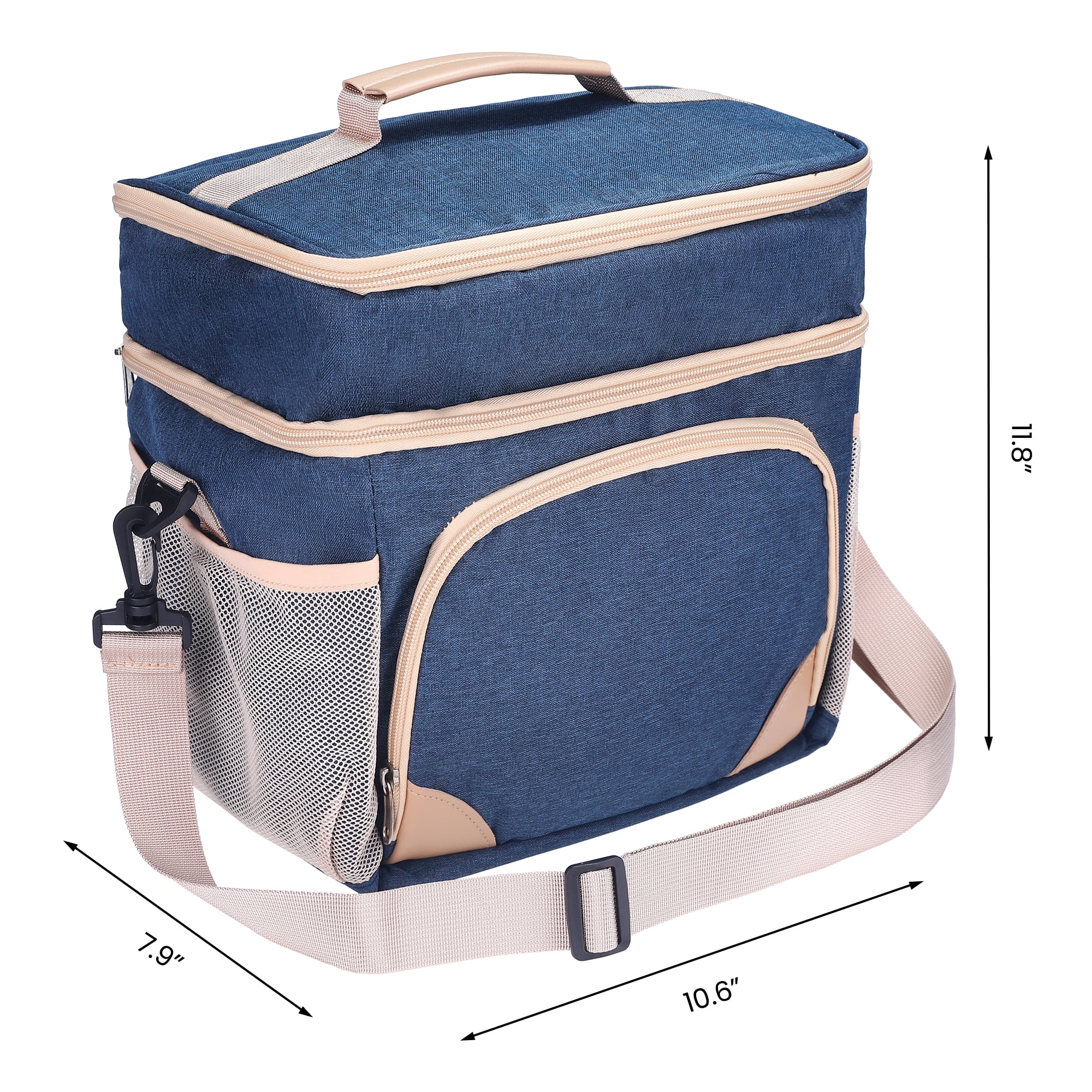 Unique Bargains Reusable Lunch Bag Insulated Lunch Bag Leakproof Lunch Box Navy Blue
