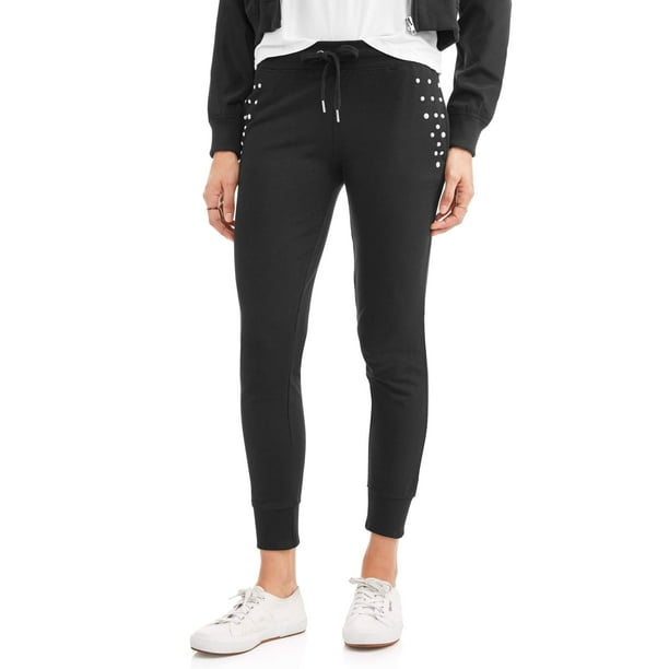 New York Laundry - New York Laundry Athleisure Womens French Terry Jogger Pant With Pearl Trim