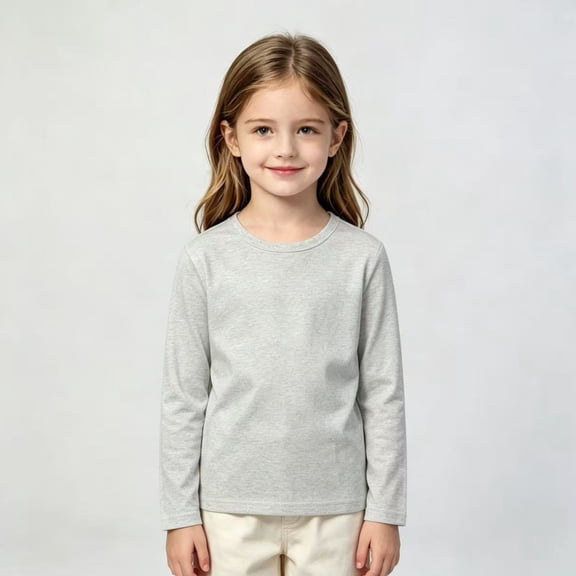 Kids' Long Sleeve T-Shirt Solid Base Layer Tee Casual Clothing Layering Campus Basic Shirt