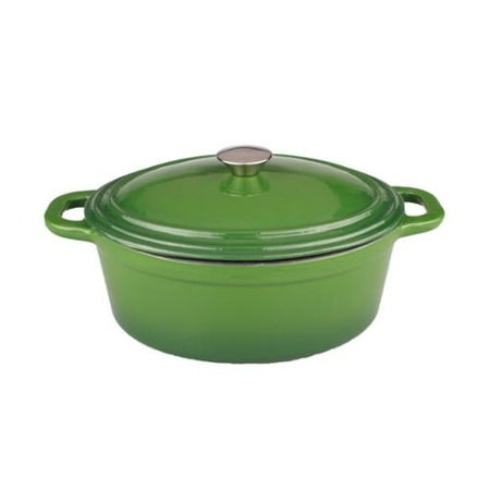Green Bean Casserole Dish - BergHOFF Neo 8-quart Green SS Knob Cast Iron Oval Covered Casserole Dish