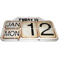 thumbnail image 3 of Shabby Chic Metal Perpetual Flip Calendar Permanent Calendar Square Shape Distressed Finish Wall Hanging-Reproduction Antique, 3 of 6