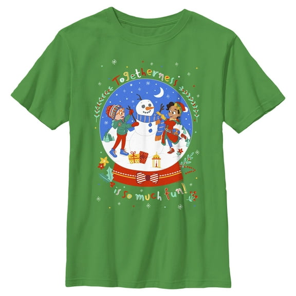 Boy's Blippi Christmas Togetherness Graphic Tee Kelly Green Large