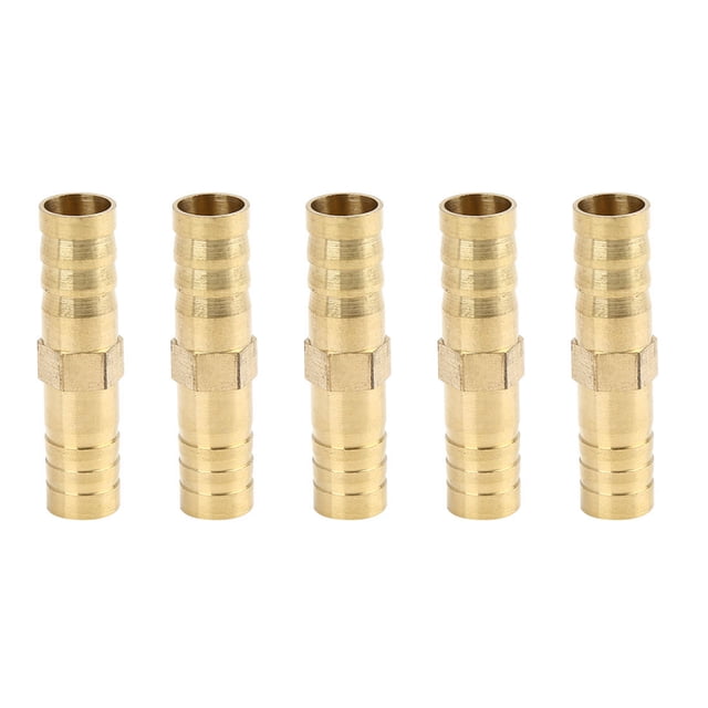 Conector De Unión Recta De Manguera De Púa De Latón De 10mm Para Aire Agua Aceite Gas 5Pcs