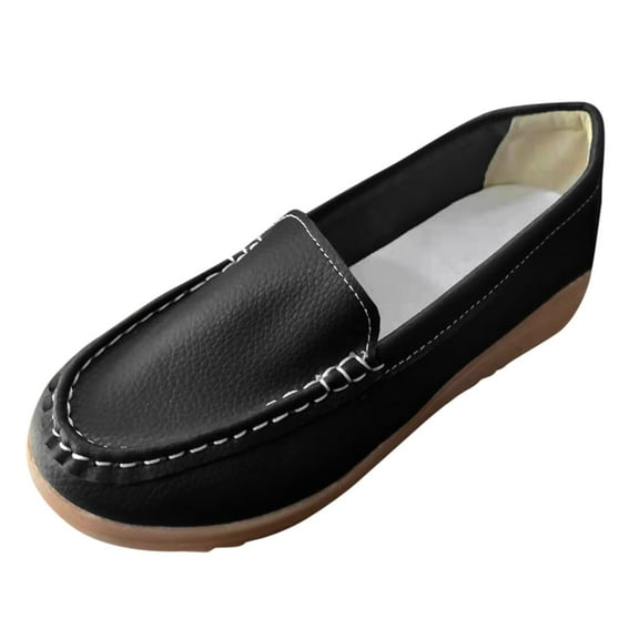 GEZHEN Multicolor Leather Soft Flat Casual Shoes Ladies Fashion Sole Shoes Non Slip Low Top Platform Shoes