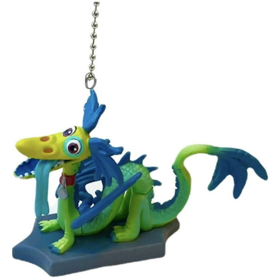 Onward Blazey Green Dragon PVC Fan Lamp Light Pull Chain Figure Figurine Rare 2”